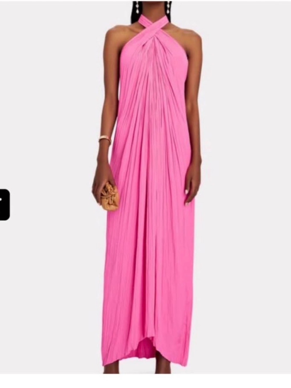 A.L.C. Rio Pink Halter Pleated Maxi Dress
